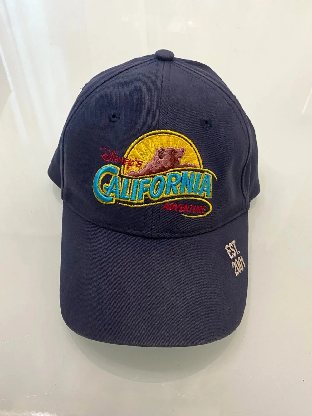 VTG Unisex Disney California Adventure Hat Navy Blue Opening Year Bear Cap